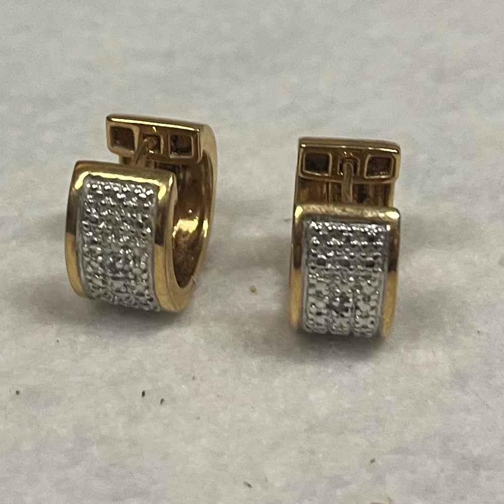 Elegant Gold Huggie Hoops over Sterling Silver Hoop Earrings